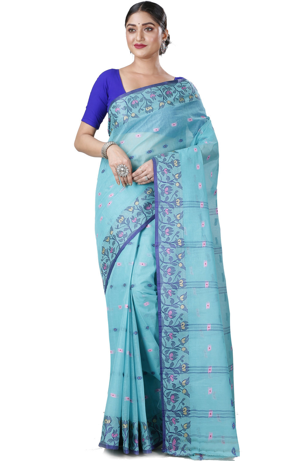 See Green Pure Cotton Gopika Tant Saree (1054)